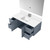 Lexora LVG48SB311 Geneva 48 in. W Dark Grey Wall Mount Bath Vanity Cabinet, Cultured Marble Top, Faucet Set, and 48 in. LED Mirror