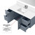Lexora Geneva 48 in. W Dark Grey Wall Mount Bath Vanity Cabinet, Cultured Marble Top, Faucet Set, and 48 in. LED Mirror