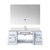 Lexora  LVG48SM311 Geneva 48 in. W x 22 in. D Glossy White Bath Vanity, Cultured Marble Top, Faucet Set, and 48 in. LED Mirror