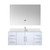 Lexora Geneva 48 in. W Glossy White Wall Mount Bath Vanity Cabinet, Cultured Marble Top, Faucet Set, and 48 in. LED Mirror