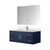 Lexora LVG48SE311 Geneva 48 in. W Navy Blue Wall Mount Bath Vanity Cabinet, Cultured Marble Top, Faucet Set, and 48 in. LED Mirror