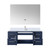 Lexora LVG48SE311 Geneva 48 in. W Navy Blue Wall Mount Bath Vanity Cabinet, Cultured Marble Top, Faucet Set, and 48 in. LED Mirror