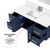 Lexora Geneva 48 in. W Navy Blue Wall Mount Bath Vanity Cabinet, Cultured Marble Top, Faucet Set, and 48 in. LED Mirror