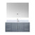 Lexora  LVG48SB211 Geneva 48 in. W x 22 in. D Dark Grey Bath Vanity, White Quartz Top, Faucet Set, and 48 in. LED Mirror