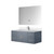 Lexora LVG48SB211 Geneva 48 in. W Dark Grey Wall Mount Bath Vanity Cabinet, White Quartz Top, Faucet Set, and 48 in. LED Mirror