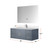 Lexora Geneva 48 in. W Dark Grey Wall Mount Bath Vanity Cabinet, White Quartz Top, Faucet Set, and 48 in. LED Mirror