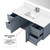 Lexora LVG48SB211 Geneva 48 in. W Dark Grey Wall Mount Bath Vanity Cabinet, White Quartz Top, Faucet Set, and 48 in. LED Mirror