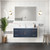 Lexora  LVG48SE211 Geneva 48 in. W x 22 in. D Navy Blue Bath Vanity, White Quartz Top, Faucet Set, and 48 in. LED Mirror