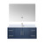 Lexora LVG48SE211 Geneva 48 in. W Navy Blue Wall Mount Bath Vanity Cabinet, White Quartz Top, Faucet Set, and 48 in. LED Mirror