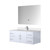 Lexora Geneva 48 in. W Glossy White Wall Mount Bath Vanity Cabinet, White Quartz Top, Faucet Set, and 48 in. LED Mirror