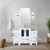Lexora Volez 48 inch W White Vanity Cabinet with Side Cabinets, and White Ceramic Top