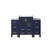 Lexora Volez 48 inch W Navy Blue Vanity Cabinet with Side Cabinets, and White Ceramic Top