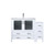 Lexora LVV48S36A601 Volez 48 inch W White Vanity Cabinet with Side Cabinet, White Ceramic Top, and Faucet Set