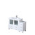 Lexora Volez 48 inch W White Vanity Cabinet with Side Cabinet, White Ceramic Top, and Faucet Set