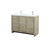 Lexora LLF48SKSOS000FCH Lafarre 48 inch W x 20 in D Rustic Acacia Double Sink Vanity Cabinet, White Quartz Top and Chrome Faucet Set