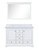 Lexora Dukes 48 in. W White Double Sink Vanity Cabinet, Carrara Marble Top, and 46 in. Mirror