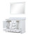 Lexora Dukes 48 in. W White Double Sink Vanity Cabinet, Carrara Marble Top, and 46 in. Mirror