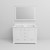 Lexora LD342248DADSM46 Dukes 48 in. W White Double Sink Vanity Cabinet, Carrara Marble Top, and 46 in. Mirror