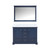 Lexora Dukes 48 in. W Navy Blue Double Sink Vanity Cabinet, Carrara Marble Top, and 46 in. Mirror