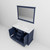 Lexora LD342248DEDSM46 Dukes 48 in. W Navy Blue Double Sink Vanity Cabinet, Carrara Marble Top, and 46 in. Mirror