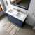 Lexora Dukes 48 in. W Navy Blue Double Sink Vanity Cabinet, Carrara Marble Top, and 46 in. Mirror