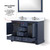 Lexora LD342248DE00M46 Dukes 48 in. W Navy Blue Double Sink Vanity Cabinet and 46 in. Mirror