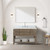 Lexora LVN48SR101 Norwalk 48 inch W Grey Oak Vanity Cabinet, Carrara Marble Top, and Faucet Set