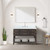Lexora Norwalk 48 inch W Brown Oak Vanity Cabinet, Carrara Marble Top, and Faucet Set