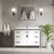 Lexora LVZV48SA201 Ziva 48 inch W White Bath Vanity Cabinet, White Quartz Top and Faucet Set