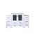 Lexora LVV54S30A600 Volez 54 inch W White Vanity Cabinet with Side Cabinets, and White Ceramic Top