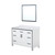 Lexora  LVZV48SA210 Ziva 48 in W x 22 in D White Bath Vanity, White Quartz Top and 34 in Mirror