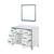 Lexora Ziva 48 inch W White Bath Vanity Cabinet, White Quartz Top and 34 in Mirror