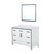 Lexora Ziva 48 inch W White Bath Vanity Cabinet, White Quartz Top and 34 in Mirror