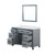 Lexora Ziva 48 inch W Dark Grey Bath Vanity Cabinet, White Quartz Top and 34 in Mirror