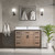 Lexora Ziva 48 inch W Rustic Barnwood Bath Vanity Cabinet, White Quartz Top and 34 in Mirror
