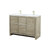 Lexora Lafarre 48 inch W x 20 in D Rustic Acacia Double Sink Vanity Cabinet, White Quartz Top and Brushed Nickel Faucet Set