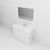 Lexora Dukes 48 in. W White Vanity Cabinet, Cultured Marble Top, Faucet Set, and 46 in. Mirror