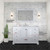 Lexora Dukes 48 in. W White Vanity Cabinet, Carrara Marble Top, and Faucet Set