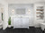 Lexora Dukes 48 in. W White Vanity Cabinet, Carrara Marble Top, and Faucet Set