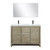 Lexora Lafarre 48 inch W x 20 in D Rustic Acacia Double Sink Vanity Cabinet, Cultured Marble Top, Gun Metal Faucet Set and 43 in Mirror