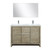 Lexora Lafarre 48 inch W x 20 in D Rustic Acacia Double Sink Vanity Cabinet, White Quartz Top, Chrome Faucet Set and 43 in Mirror