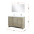 Lexora LLF48SKSOSM43FCH Lafarre 48 inch W x 20 in D Rustic Acacia Double Sink Vanity Cabinet, White Quartz Top, Chrome Faucet Set and 43 in Mirror