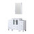 Lexora LV341848SAESM22 Volez 48 inch W White Bath Vanity Cabinet with Side Cabinets, White Ceramic Top, and 22 in Mirror