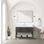 Lexora LVN48SK110 Norwalk 48 inch W Brown Oak Vanity Cabinet, Carrara Marble Top, and 46 in Mirror