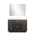 Lexora LVA48SK110 Abbey 48 inch W Brown Oak Vanity Cabinet, Carrara Marble Top, and 46 in Mirror