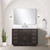 Lexora Abbey 48 inch W Brown Oak Vanity Cabinet, Carrara Marble Top, and 46 in Mirror