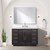 Lexora LVA48SJ110 Abbey 48 inch W Black Oak Vanity Cabinet, Carrara Marble Top, and 46 in Mirror