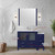 Lexora  LVV48S36E611 Volez 48 in W x 18.25 in D Navy Blue Single Bath Vanity with Side Cabinet, White Ceramic Top, and 34 in Mirror