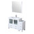 Lexora Volez 48 inch W White Vanity Cabinet with Side Cabinet, White Ceramic Top, and 34 in Mirror