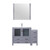 Lexora LVV48S36B611 Volez 48 inch W Dark Grey Vanity Cabinet with Side Cabinet, White Ceramic Top, and 34 in Mirror